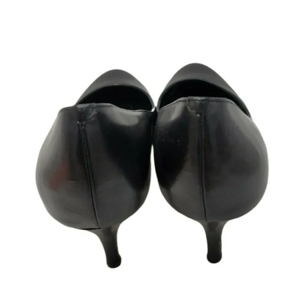 Cole Haan Air Black Leather Heels Slip On Shoes 8 C